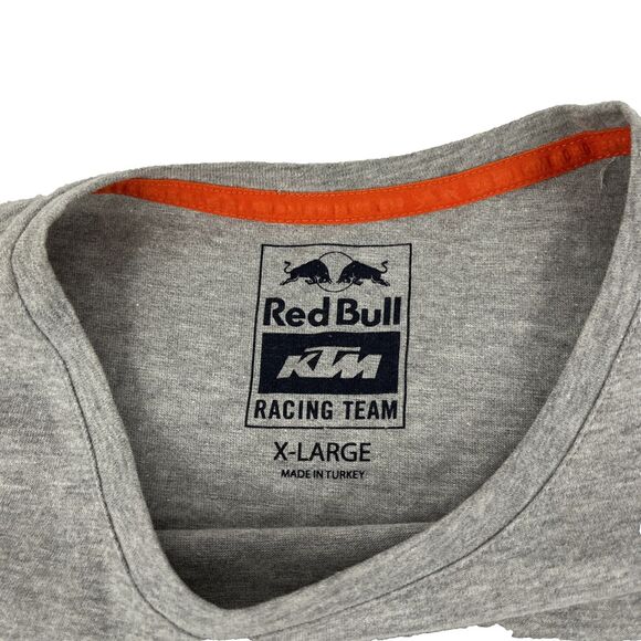 Mens Red Bull KTM Racing Team Short Sleeve T-Shirt Size XL Gray - Picture 2 of 7